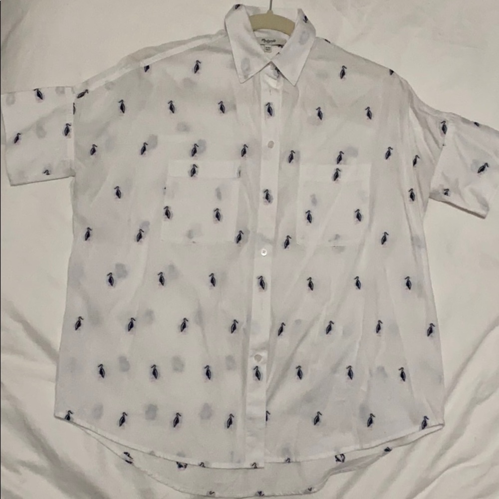 Madewell Pelican Embroidered Shirt